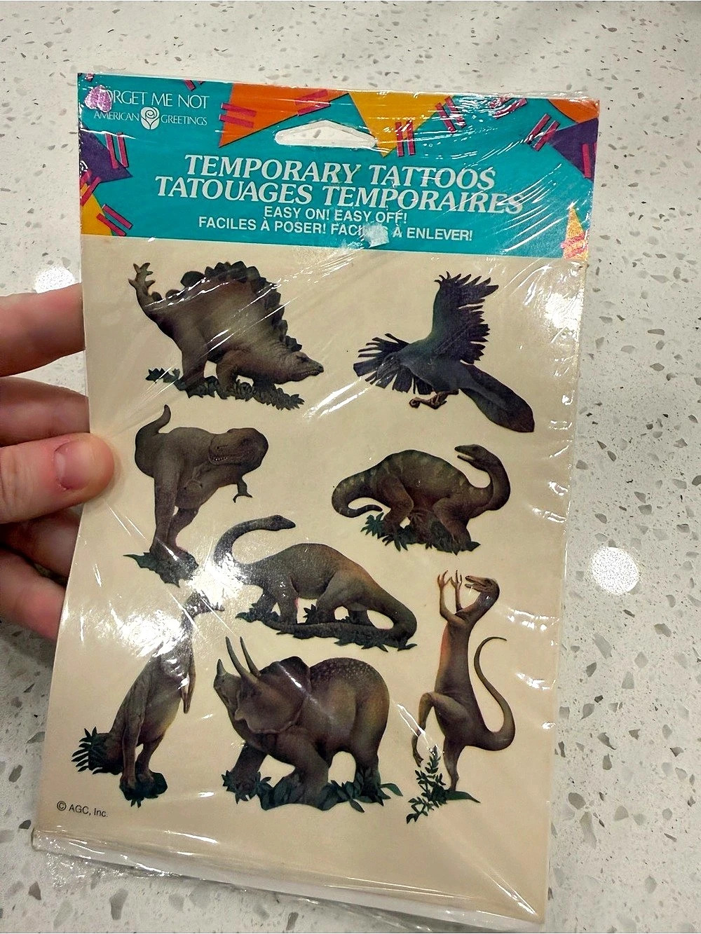 Vintage 1990’sa American Greetings Temporary Dinosaur Tattoos Multicolor